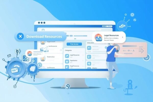 Illustration of digital platform showing free access and legal resources with XLX023B keyword