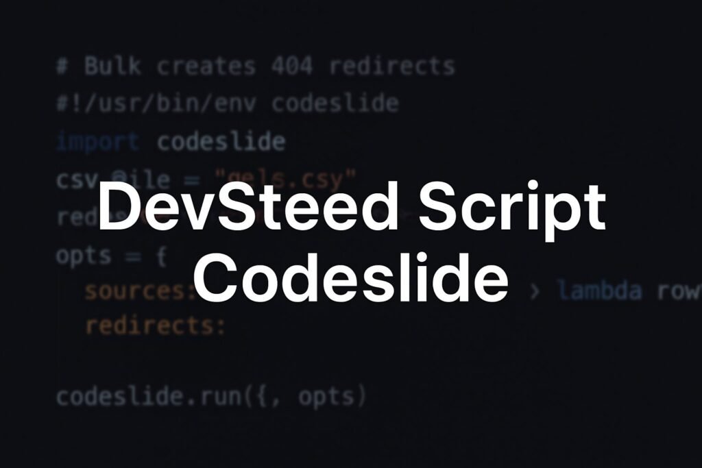 DevSteed Script Codeslide demo showcasing coding automation and workflow optimization