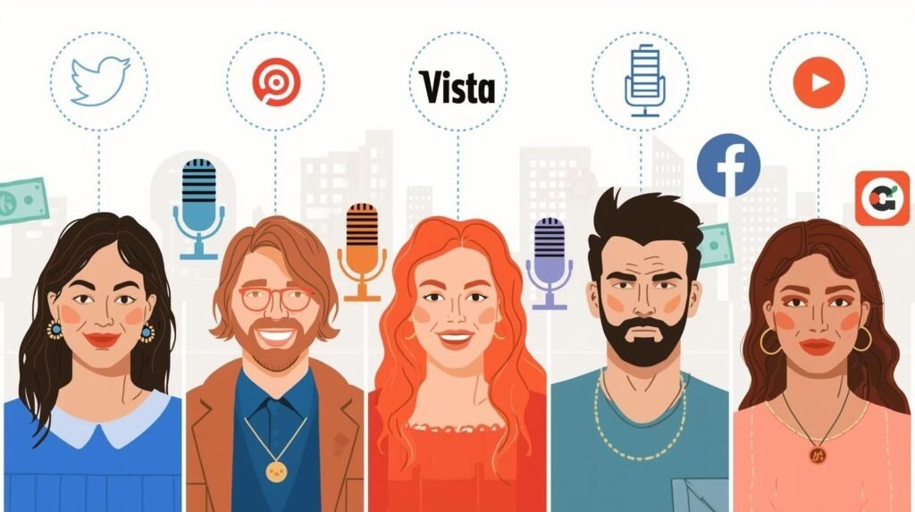 Minimalist infographic comparing social media influencers’ online influence and earnings, highlighting insights related to Diamond and Silk net worth, media presence, and digital impact.
