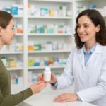 How to Market Your Pharmacy Business Pharmacist assisting customer with prescription — example for how to market your pharmacy business