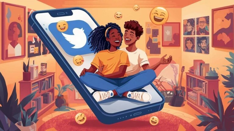 Two friends laughing together in a cozy room, symbolizing the warm friendship of jonah halle den of nerds twitter and their online connection.