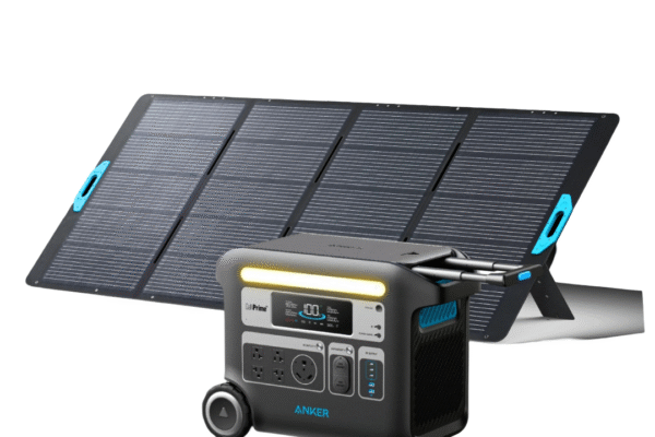 Reliable solar powered generator by Anker, with solar panels for portable and eco-friendly energy, ideal for home backup and outdoor use.