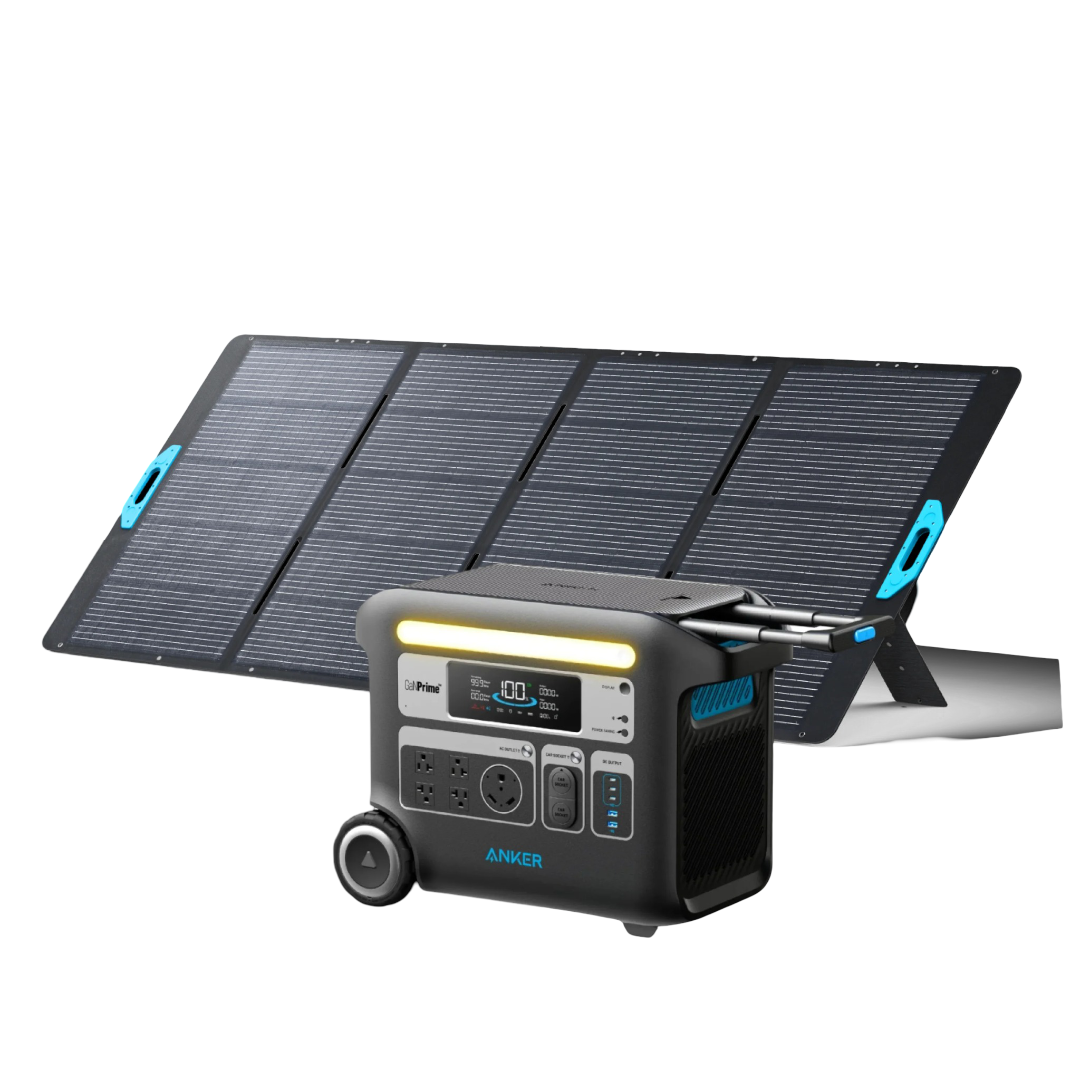 Reliable solar powered generator by Anker, with solar panels for portable and eco-friendly energy, ideal for home backup and outdoor use.