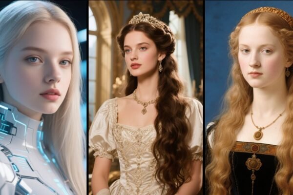 AI Tools enhance digital art with futuristic, medieval, and historical character designs, blending technology with classic styles