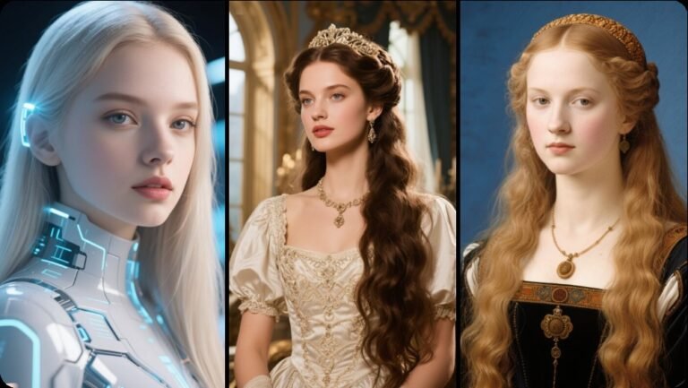 AI Tools enhance digital art with futuristic, medieval, and historical character designs, blending technology with classic styles