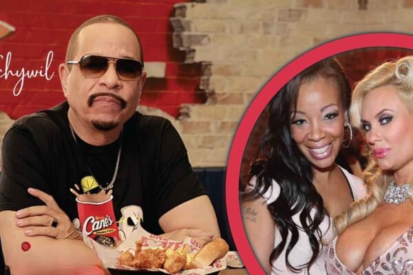 Ice-T enjoying a meal while LeTesha Marrow and Coco Austin smile at a social event, showcasing family dynamics.