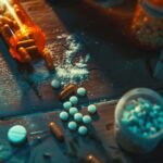 Scattered pills and capsules on a table showing the reality of Growing Substance Dependence and medication misuse