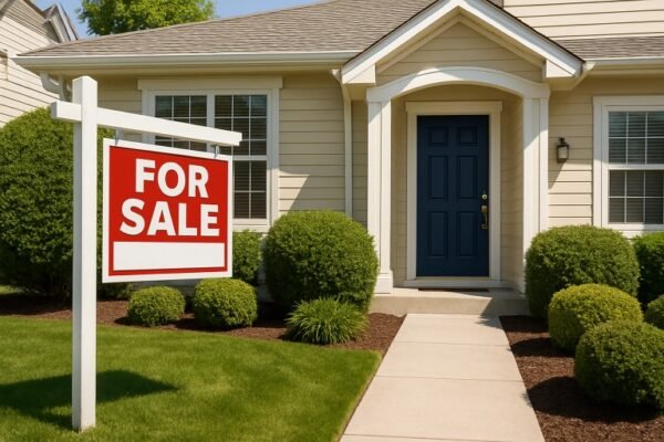 A well-maintained home with a "For Sale" sign in front, showcasing quick home selling secrets for attracting buyers.