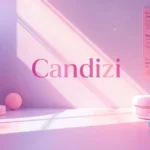 Soft pastel branding scene showcasing candizi as a modern creative identity with minimal design, playful shapes, and digital brand aesthetics