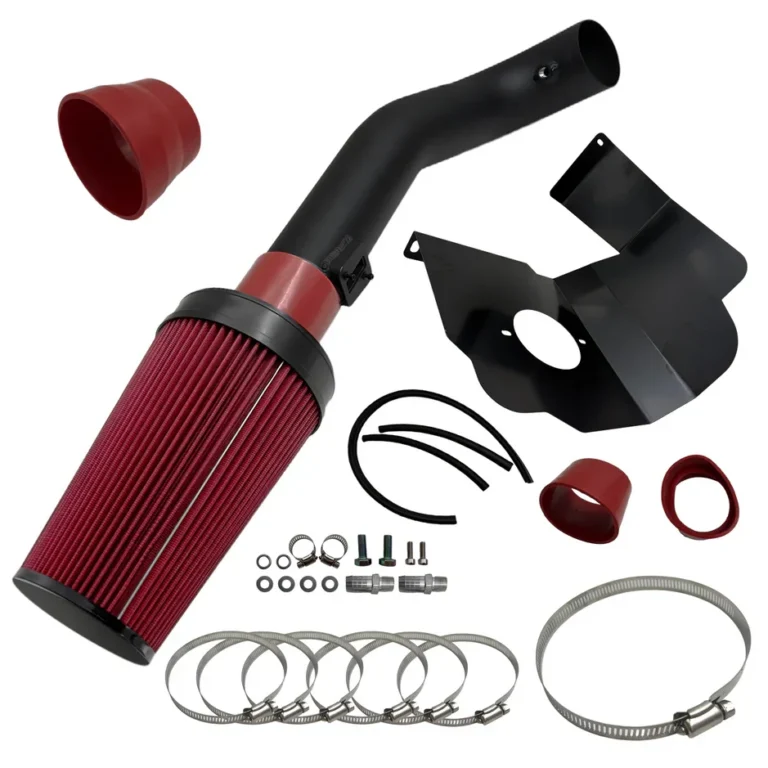 Cold Air Intake kit with performance air filter, intake pipe, heat shield, and clamps for car engine upgrade