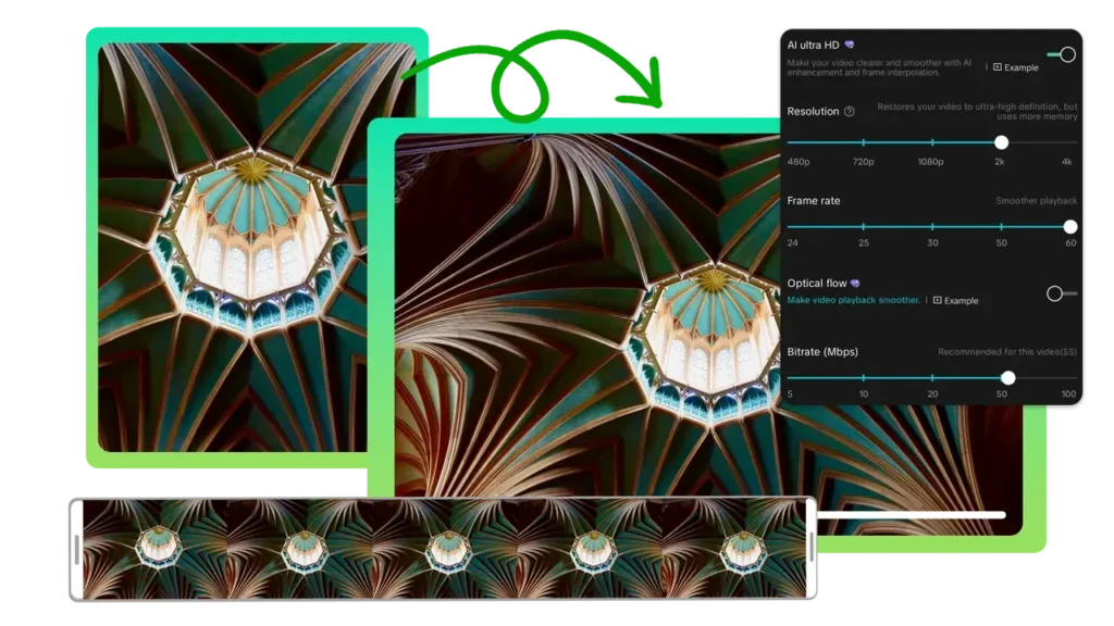 Seedance 2.0 AI tool enhancing video quality with ultra HD resolution, smoother playback, and frame rate adjustments for creative video projects