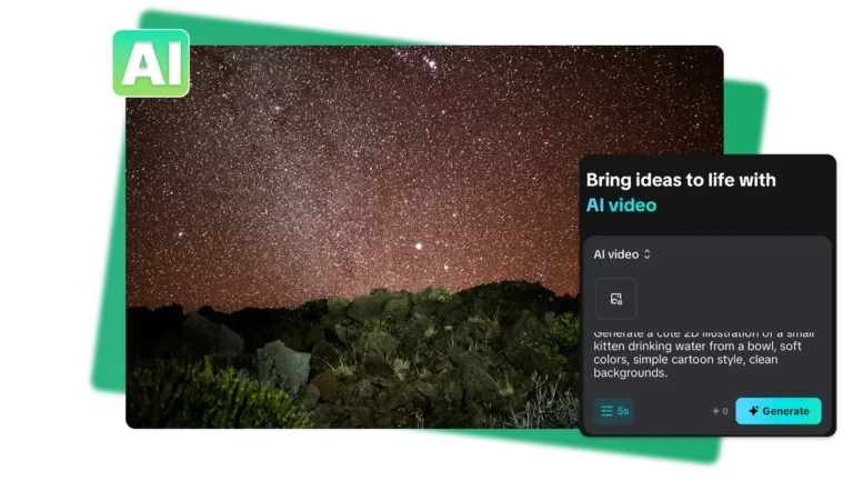 Seedance 2.0 AI video tool showing how to bring ideas to life by generating creative visuals, like a small kitten drinking water