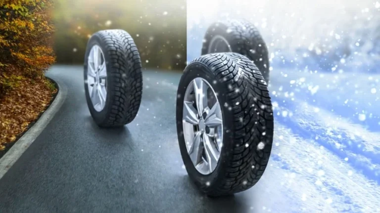 All-Season Tires shown driving on wet, dry, and snowy roads, demonstrating year-round traction, safety, and reliable performance.