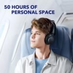Traveler enjoying music with the Best Over Ear Headphones for All-Day Wear designed for comfort and long listening sessions