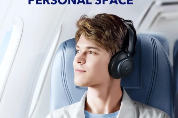 Traveler enjoying music with the Best Over Ear Headphones for All-Day Wear designed for comfort and long listening sessions