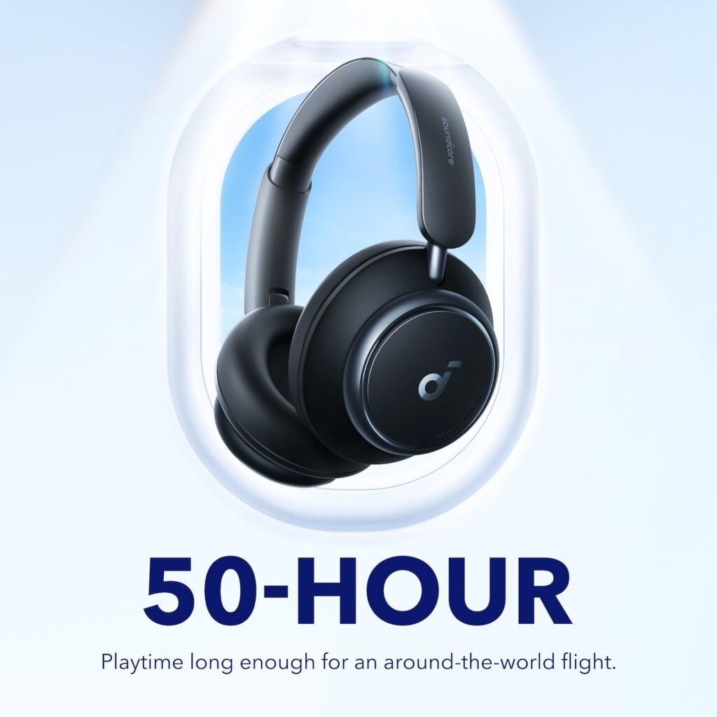 Best Over Ear Headphones for All-Day Wear with 50-hour battery life designed for comfortable wireless listening and long travel use