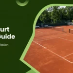 Tennis court flooring guide showing a professionally maintained clay tennis court with installation and maintenance focus